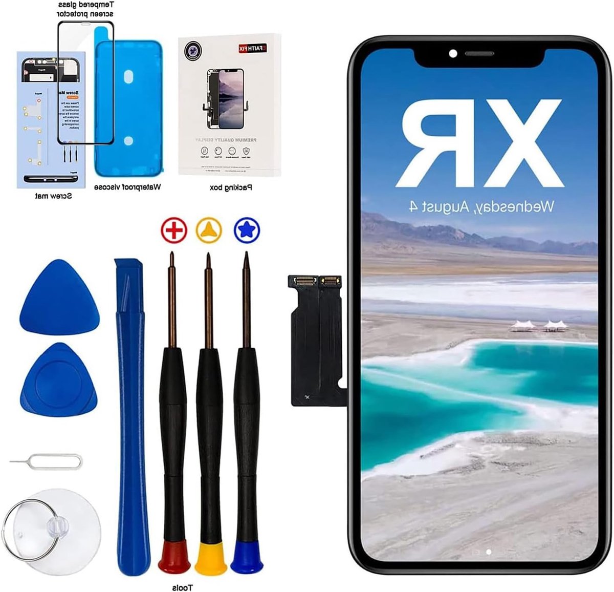 iPhone XR Schermvervanging LCD 15.5 cm (6.1") Display met 3D Touch Digitizer, Inclusief Gereedschap en Tempered Glass, Compatibel met Model A1984 en A2105