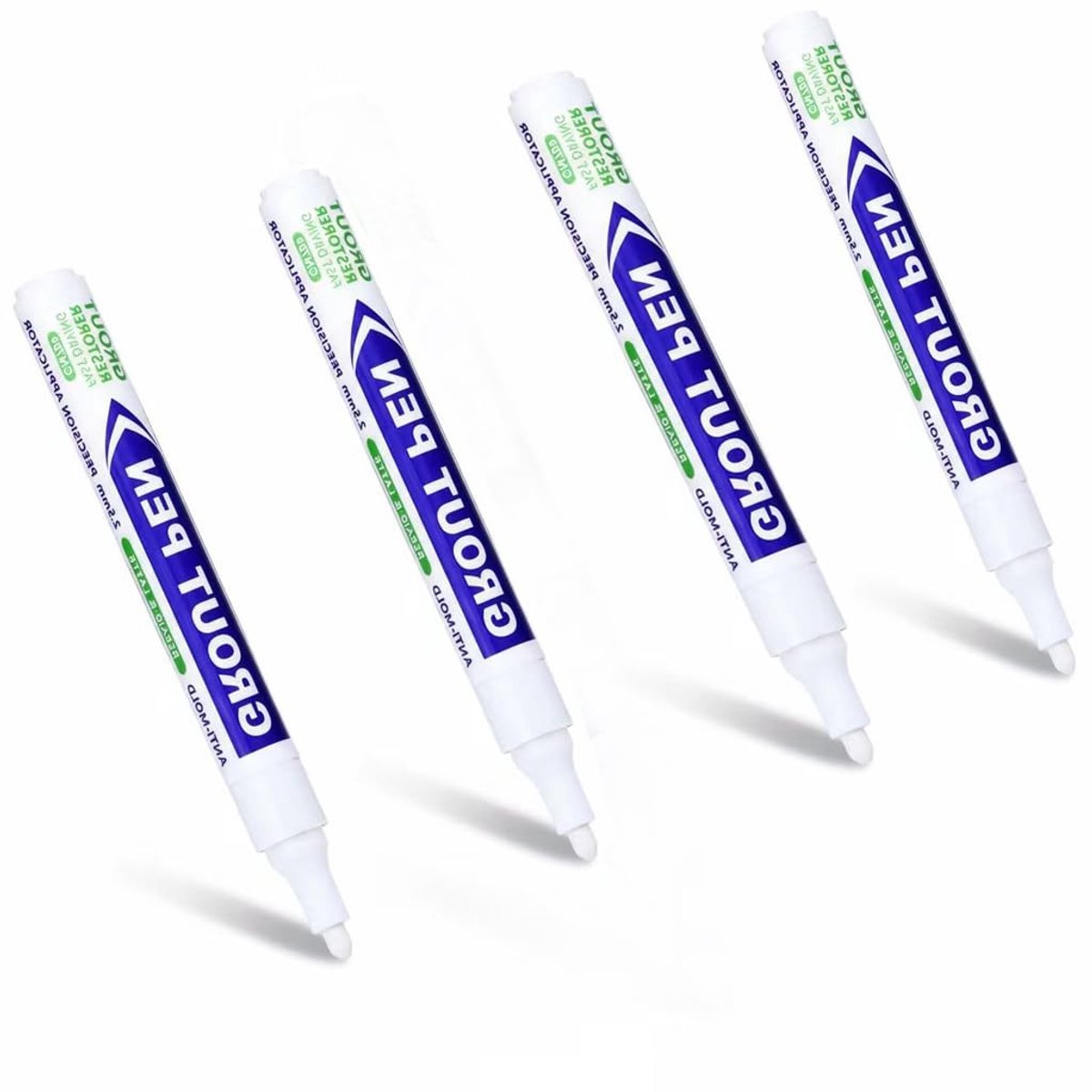 4 Stuks Tegel Reparatie Pen voor Wit Voegen, Waterdichte Marker voor Badkamer, Eenvoudige Gebruik voor Tegelherstel, Vloer en Keuken