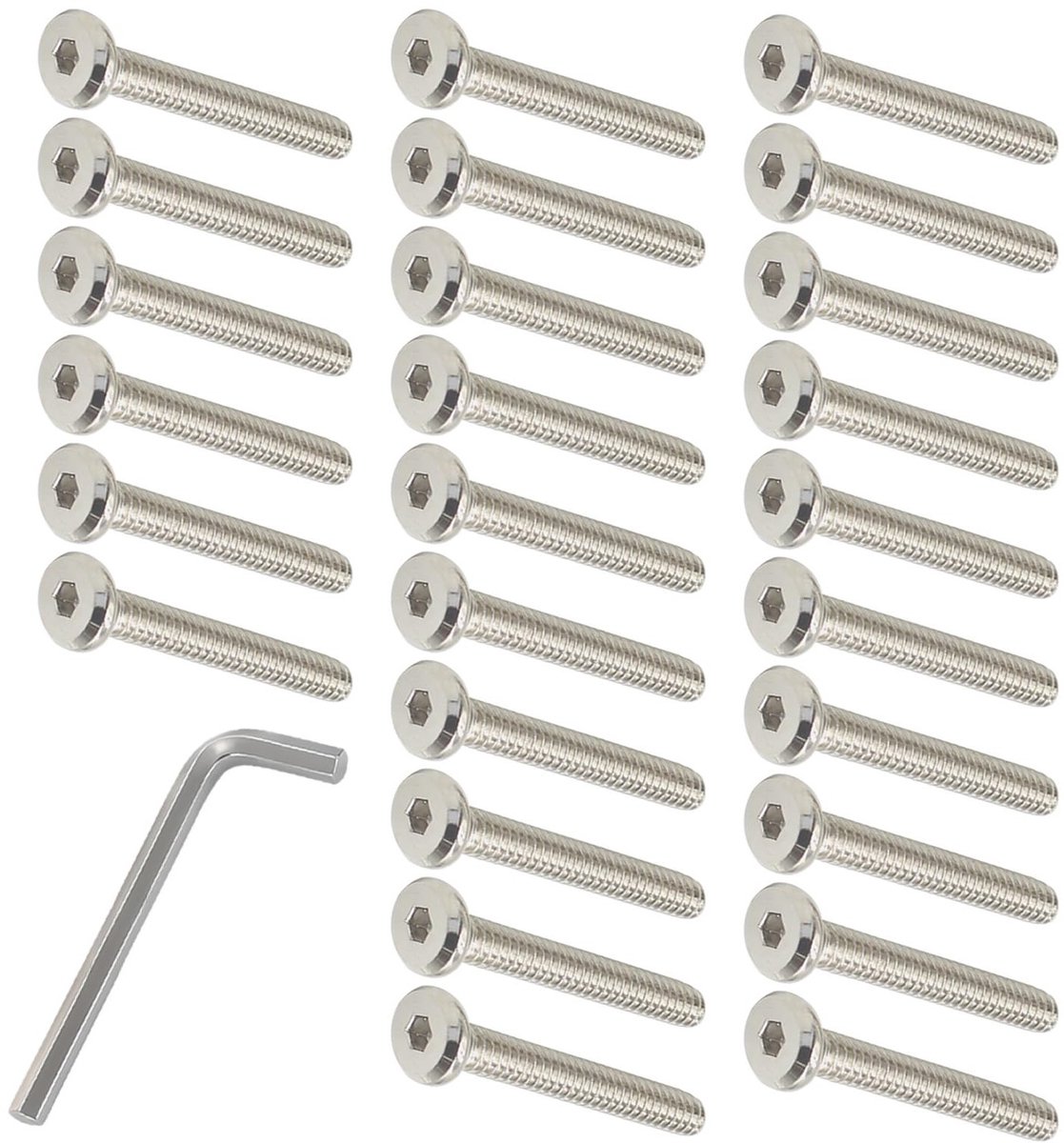 M6 x 50mm Platte Hoofd Schroeven - 50 Stuks Verbinding Schroeven van Gegalvaniseerd Staal voor Meubels, Kinderbedden en Stoelen
