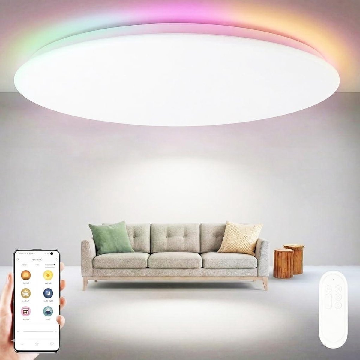 Slimme Plafondlamp - LED Lamp Huis Verlichting - Woonruimte Verlichten - Snelle Montage -