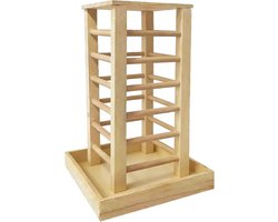 Hooi Feeder Konijnen - Hooirek Kleine Dieren - Netjes Voeren - Verticale Ruimtebesparing - 38x27x4 cm - Houtkleur