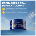Nivea Q10 Energy nachtcrème pot. Tekst: 'Laad de huid 's nachts op'.