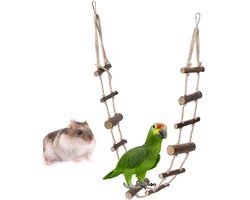 Zachte Klimtouwladder voor Hamsters en Vogels - Hangbrug Speelgoed voor Muizen, Chinchilla's en Ratjes - Ideaal voor Dwerghamsters en Papegaaien