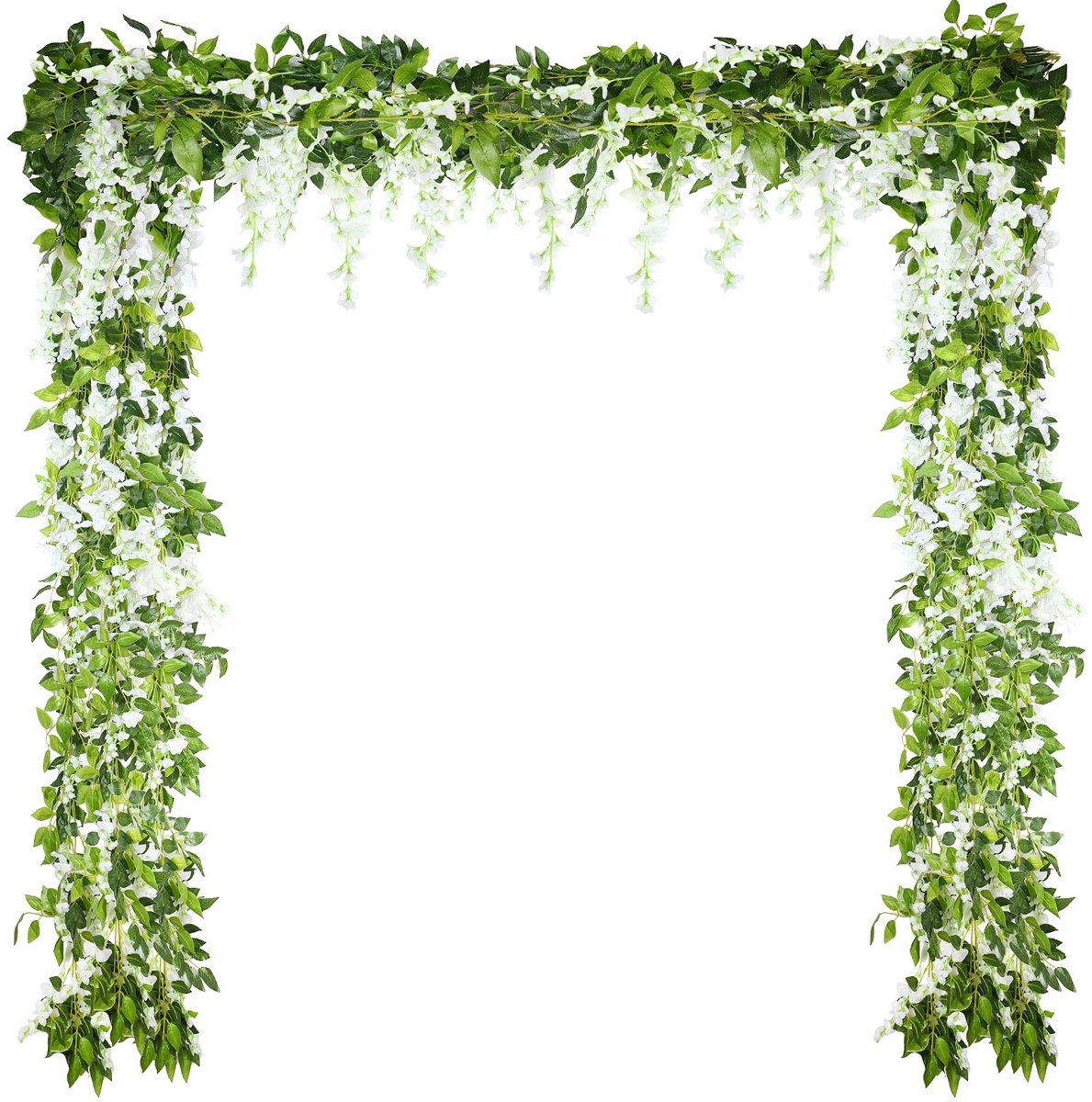 ONF3 - Kunstbloemen - Wisteria - Hangend - Wit - Decoratie - Geschikt voor Bruiloft en Tuin - 4 Stuks