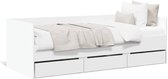 vidaXL - Slaapbank - met - lades - zonder - matras - 100x200 - cm - wit