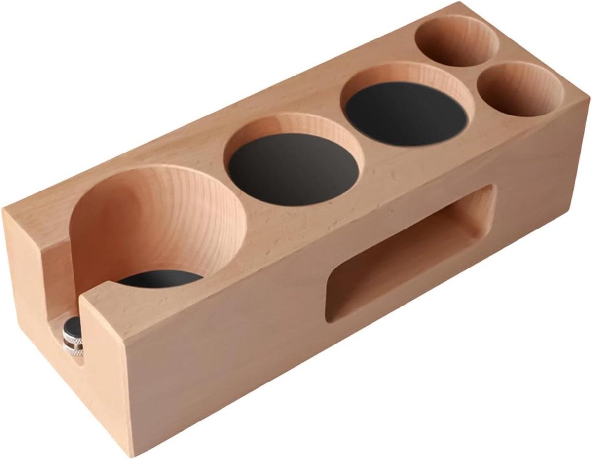 Espresso Aanstamp Station Koffie Organizer Koffiebereiding Optimaliseren Houten Werkstation 58 mm Natuurlijk Hout