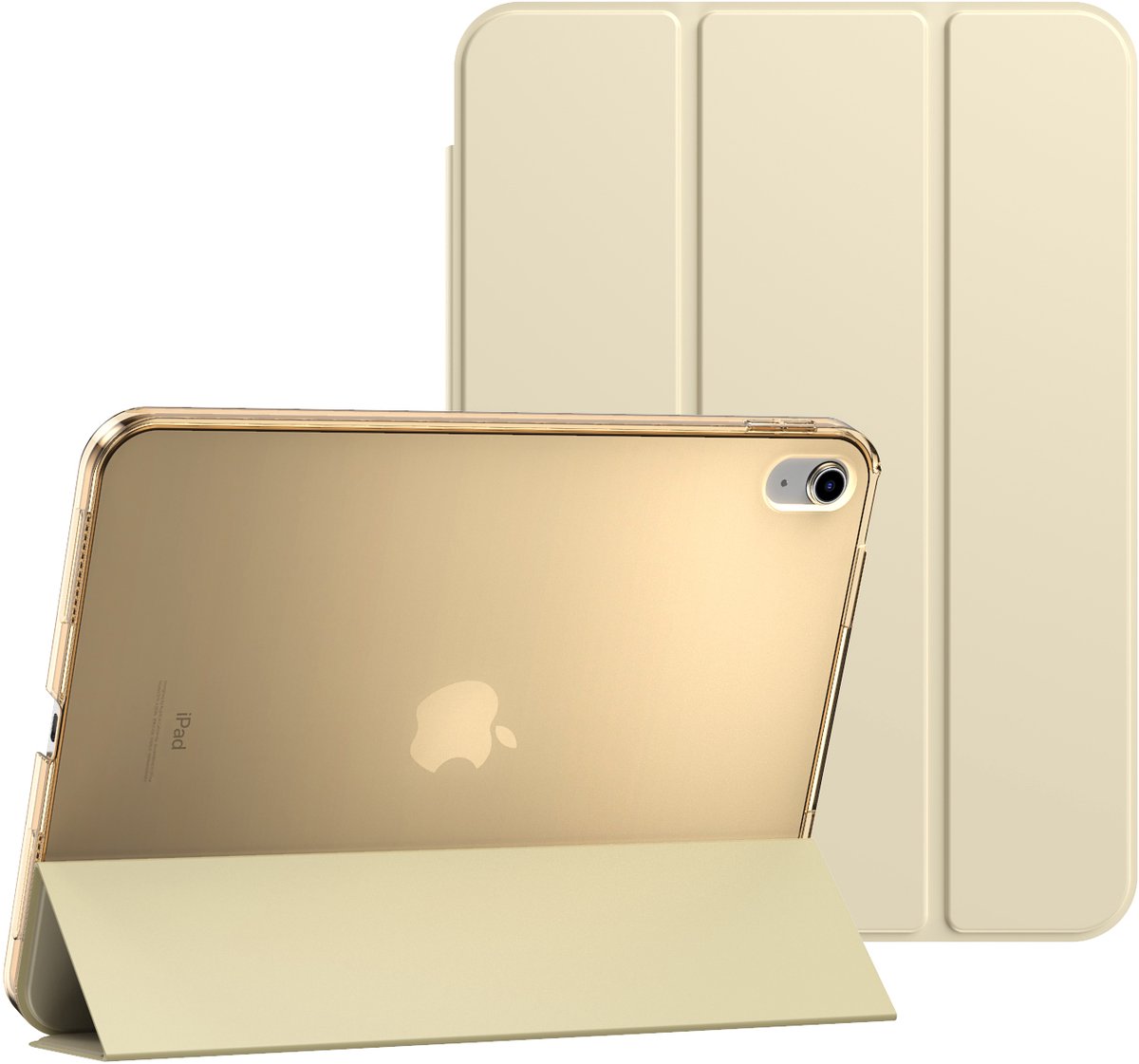 IYUPP Tablet Hoes Geschikt voor iPad 11 2025 A16 / iPad 10 2022 10.9 inch Hoesje - Trifold Bookcase - Auto Sleep/Wake - Hard Back - Goud