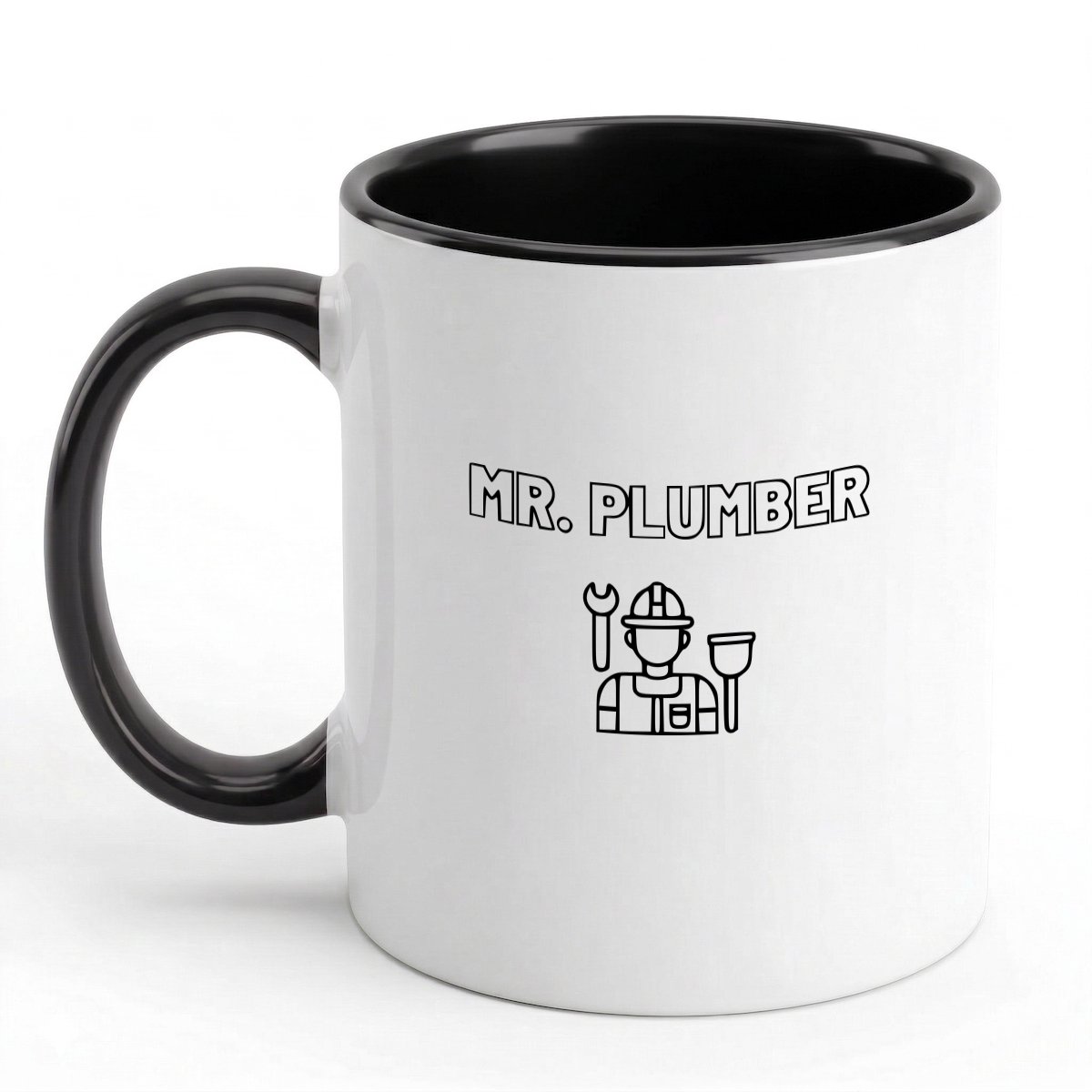 Hacebo® - Loodgieter MR. plumber koffiebeker zwart - Loodgieter - Familie vrienden collega - thee mok - koffie beker - Cadeau - koffiemok - 350 ML inhoud