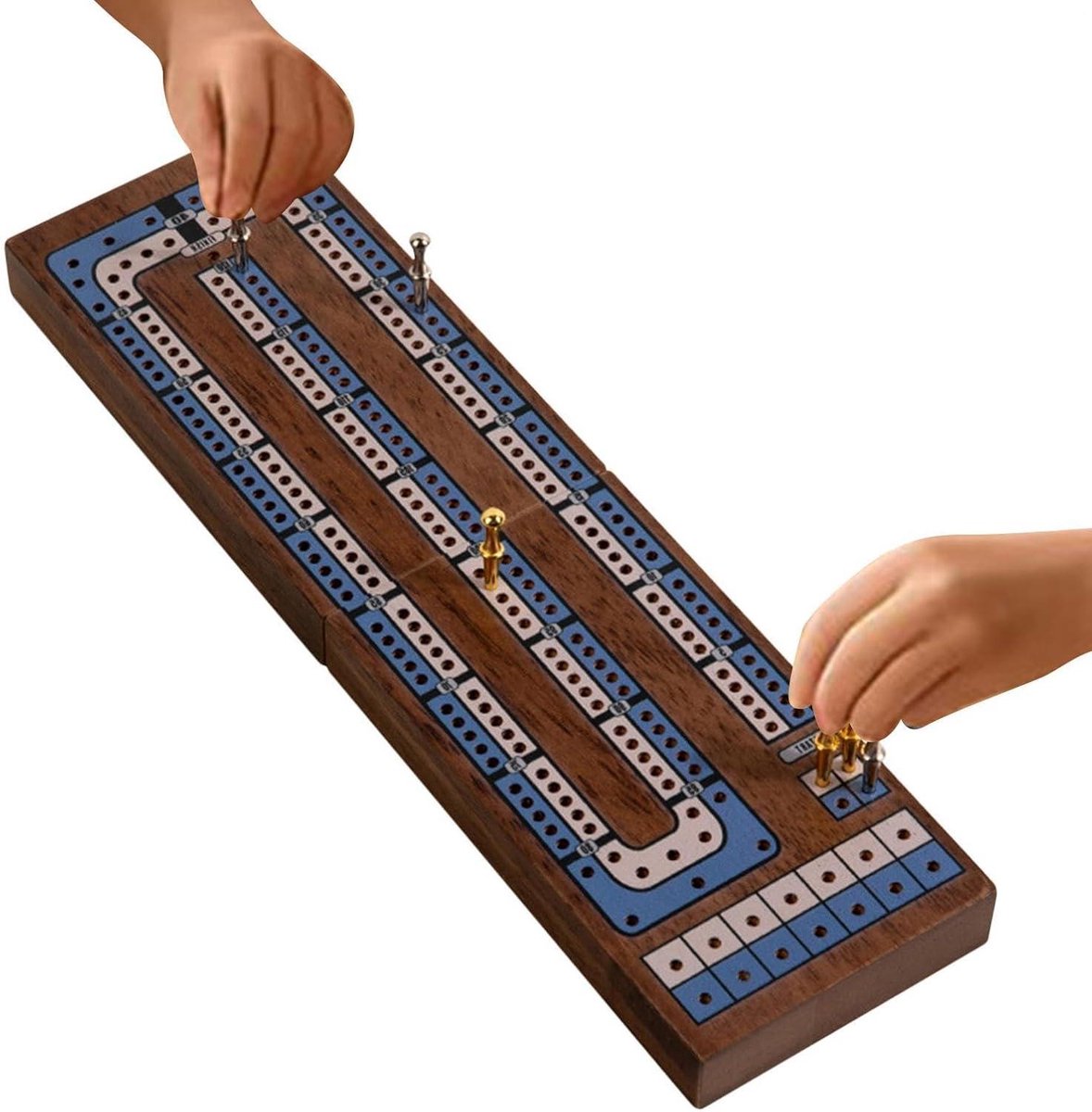 Kaart Scorebord - Scorehouder Spel - Gezelschapsspellen - Dubbel track systeem - 121 gaten - Zwarte walnoot