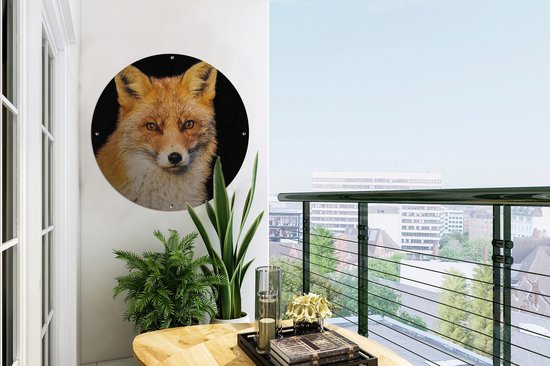 Garden Circle Fox - Rouge - Zwart - 60x60 cm - Affiche de jardin