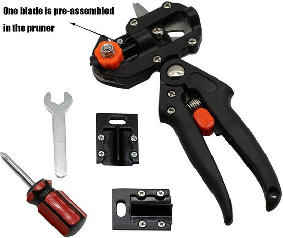 Entschaar Tuingereedschap Set - Snoeigereedschap Planten - Takken Vermeerderen - 3 Vervangbare Snijgereedschappen - 5-14 mm - Zwart — afbeelding 3