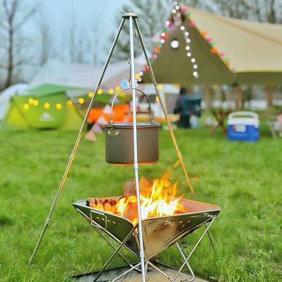 Kookstatief Kampvuur - Outdoor Statief - Buiten Koken - Verstelbare Ketting - 05 kg - Aluminium — afbeelding 2