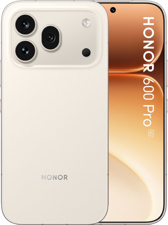 HONOR 600 Pro Smartphone 5G 12 Go RAM 512 Go Blanc-Or Écran AMOLED 6,57 pouces Appareil photo 200 MP