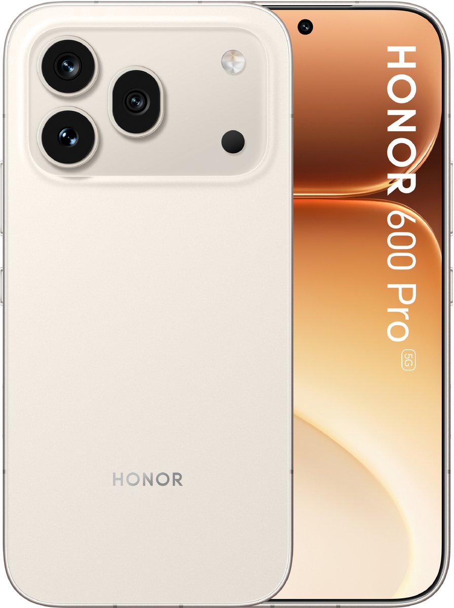 HONOR 600 Pro 5G Smartphone 12GB RAM 512GB Wit-Goud 6.57 inch AMOLED Scherm 200MP Camera
