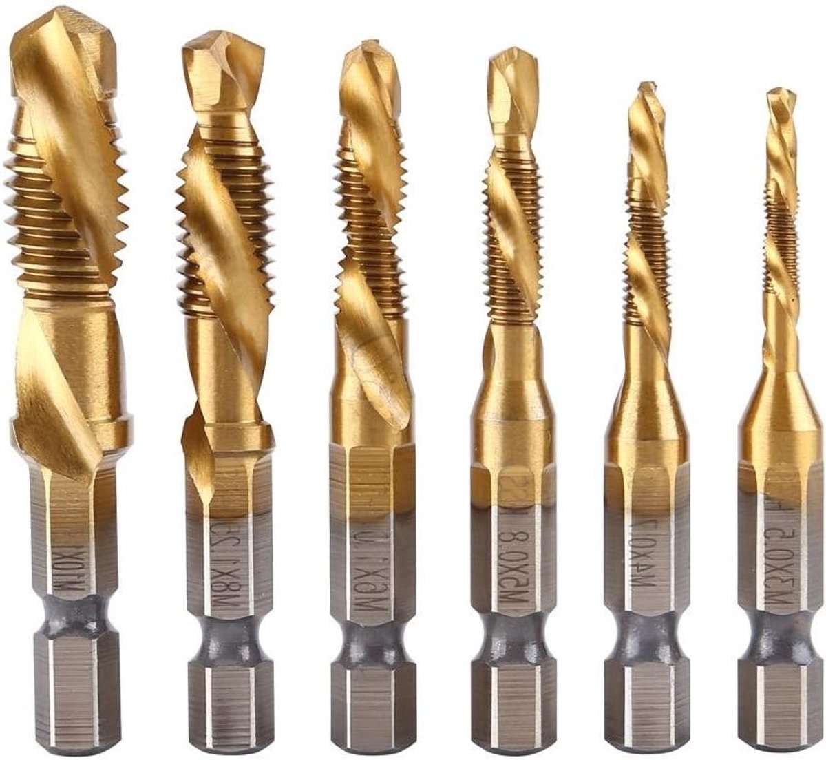 HSS Boor- en Tapset, 6-delige Set met Hoge Hardheid en Roestbestendigheid voor Precisiewerk en Metalen Bewerking
