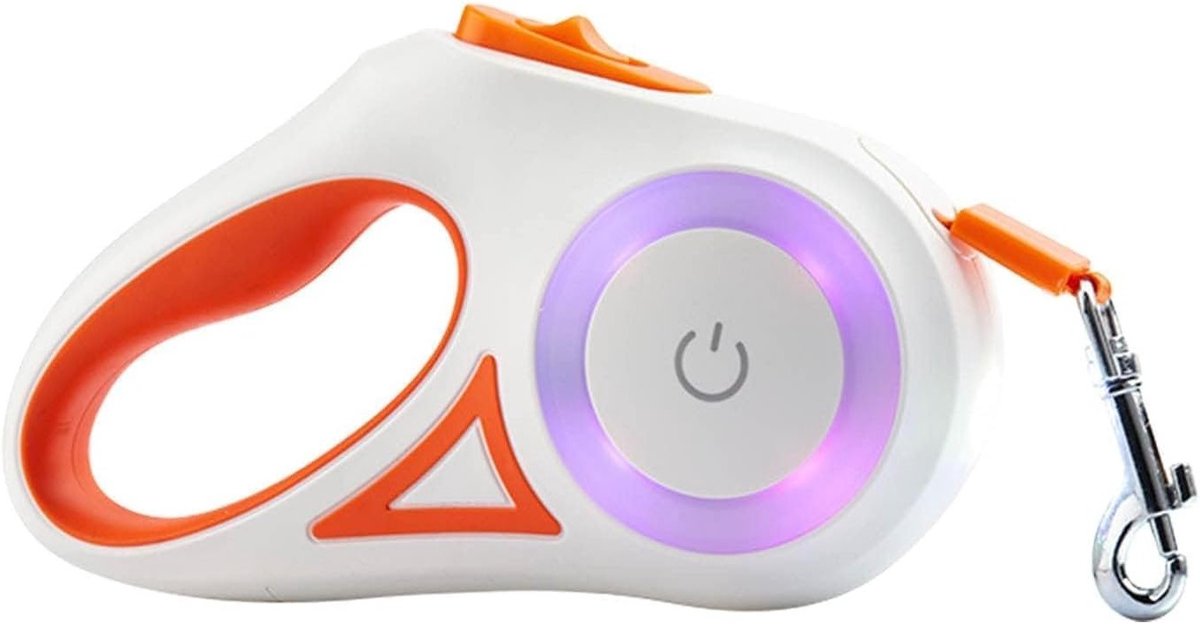 Verstelbare Hondenlijn met Kleurrijke LED Verlichting en Ergonomische Handgreep voor Nachtwandelingen met Huisdieren