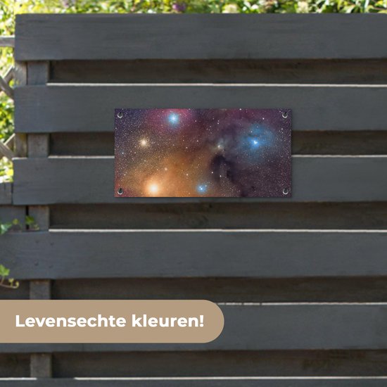 Affiche de jardin Univers - Etoiles - Couleurs - Garçons - Filles - Enfants - 60x30 cm - Toile jardin - Affiche extérieure