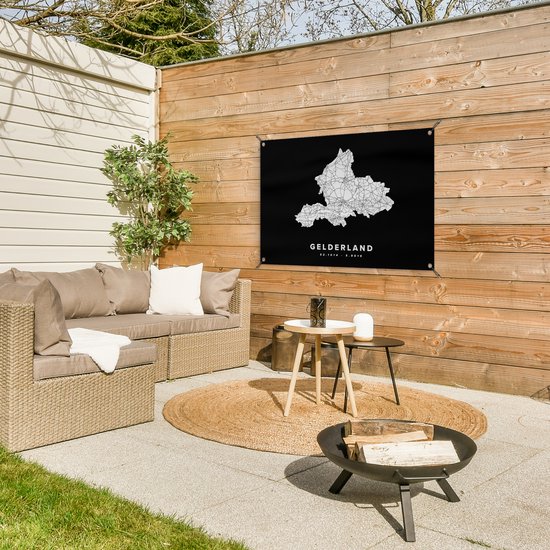Posters de jardin hors Gueldre - Nederland - Carte - 90x60 cm - Toile de jardin - Affiche extérieure