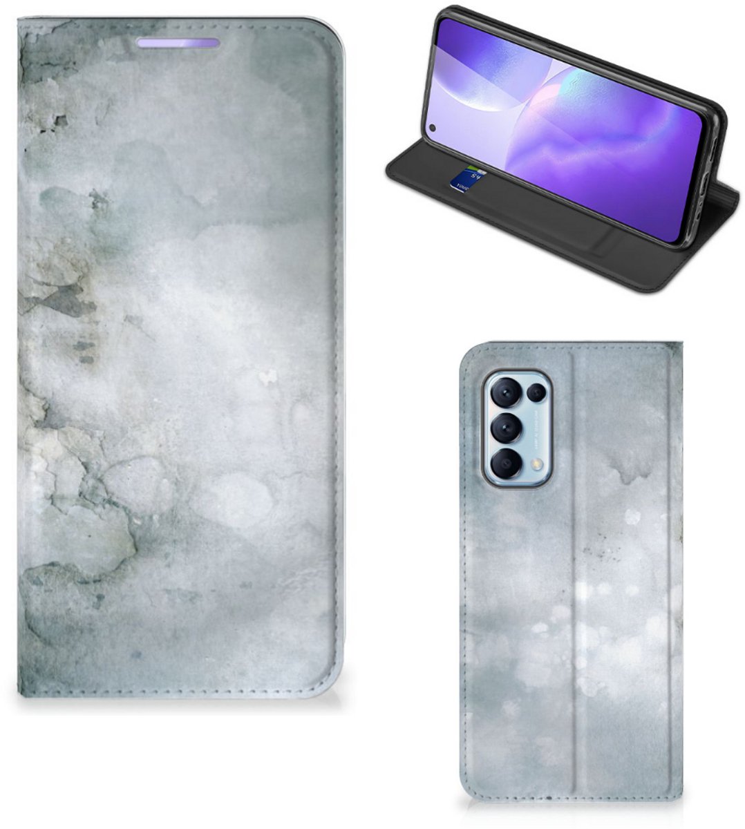 Bookcase OPPO Find X3 Lite Painting Grey