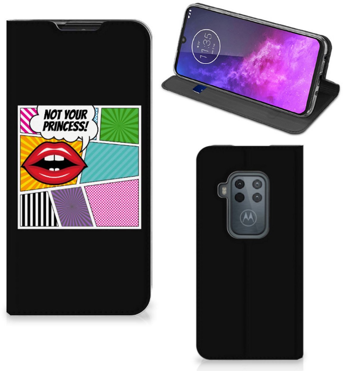 Motorola One Zoom Hippe Standcase Popart Princess