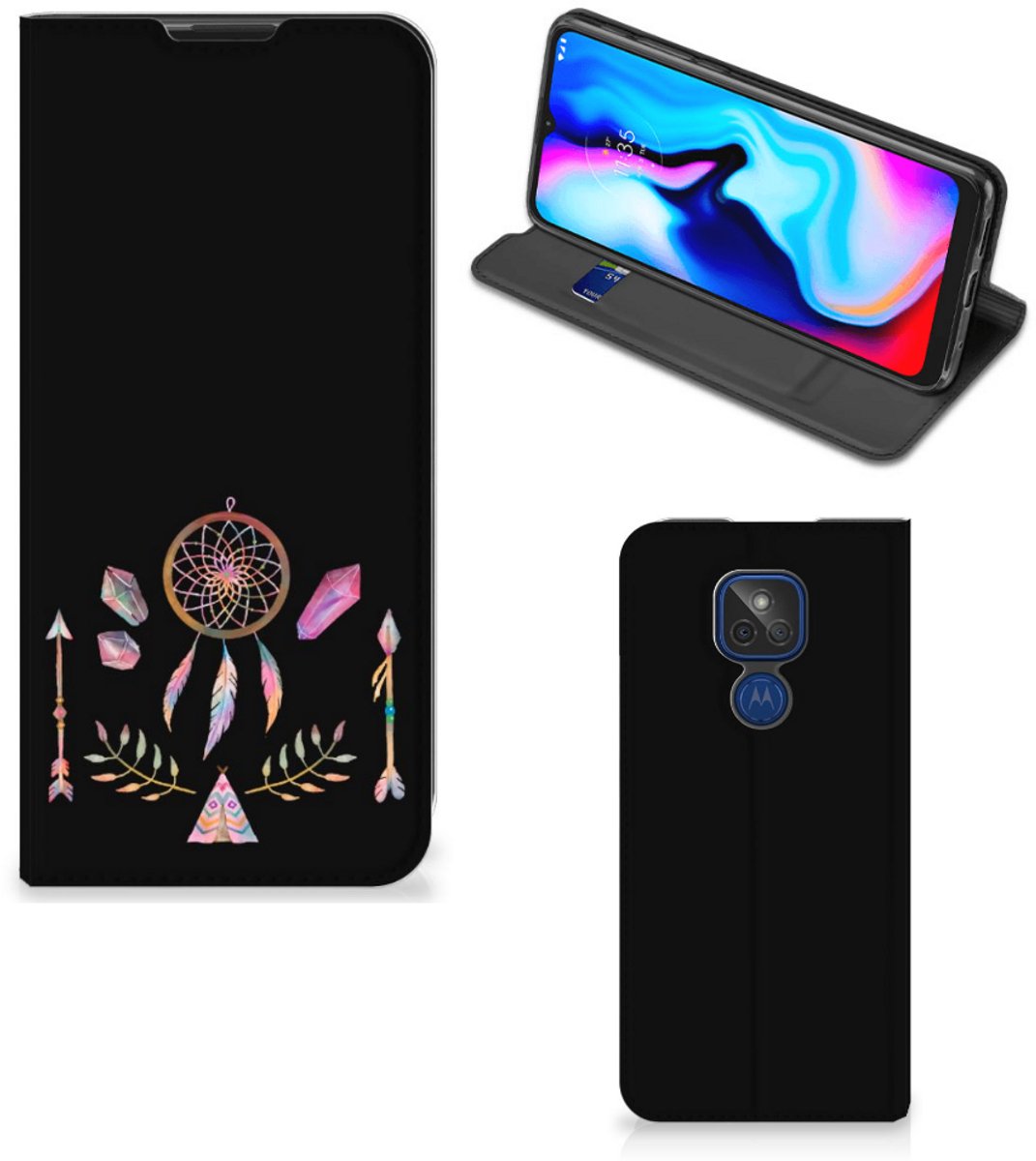 Motorola Moto G9 Play Magnet Case Boho Dreamcatcher