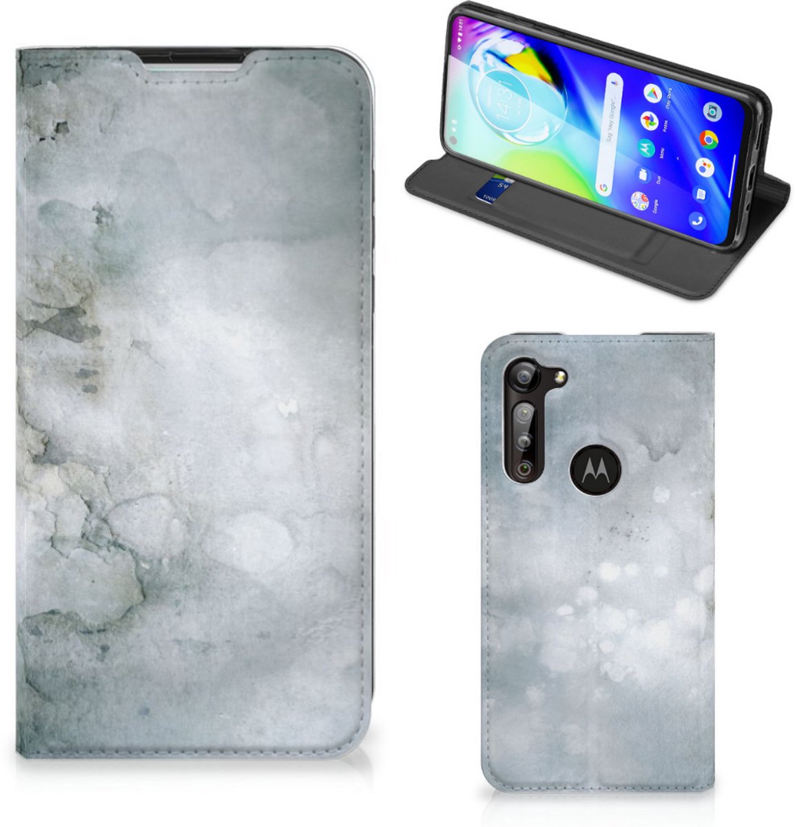 Bookcase Motorola Moto G8 Power Painting Grey