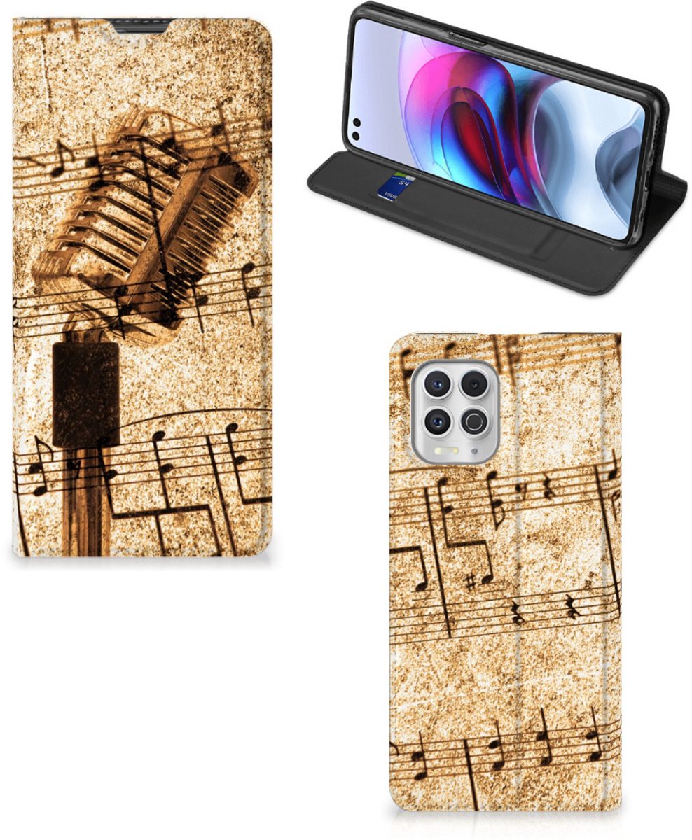 Motorola Moto G100 Stand Case Bladmuziek