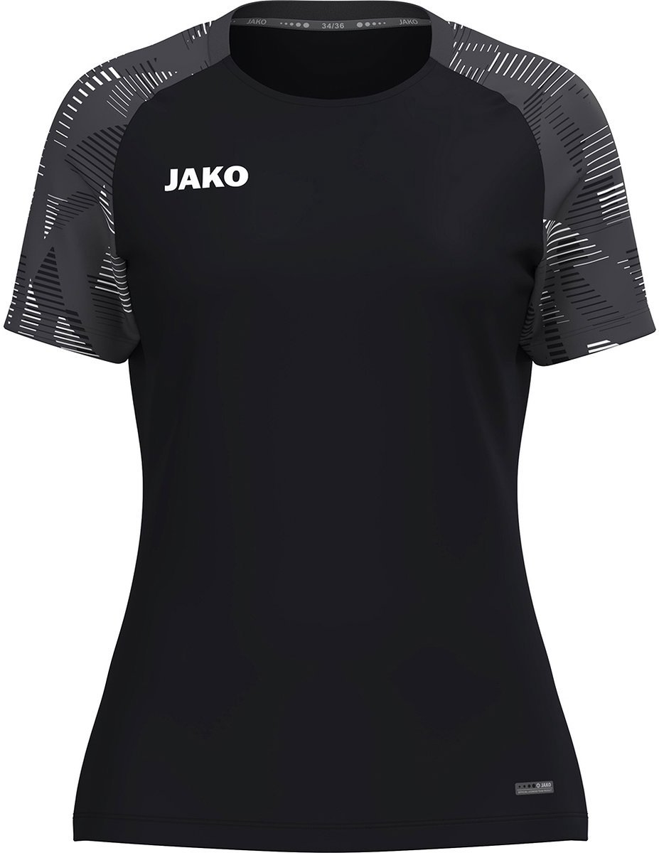 Jako Sonic T-Shirt Dames - Zwart / Antraciet | Maat: 34/36