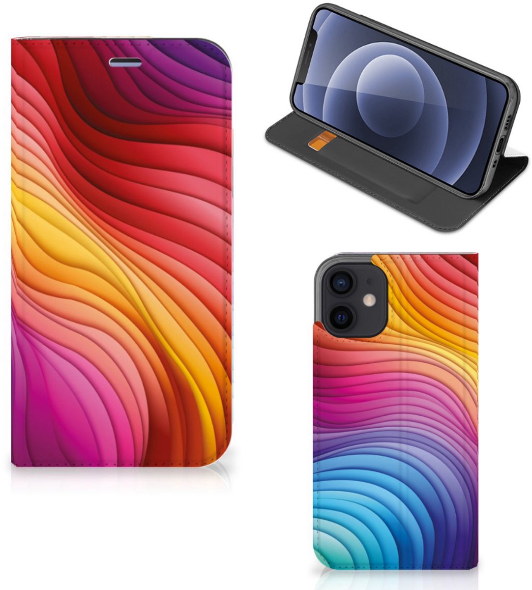 Stand Case voor iPhone 12 Mini Regenboog