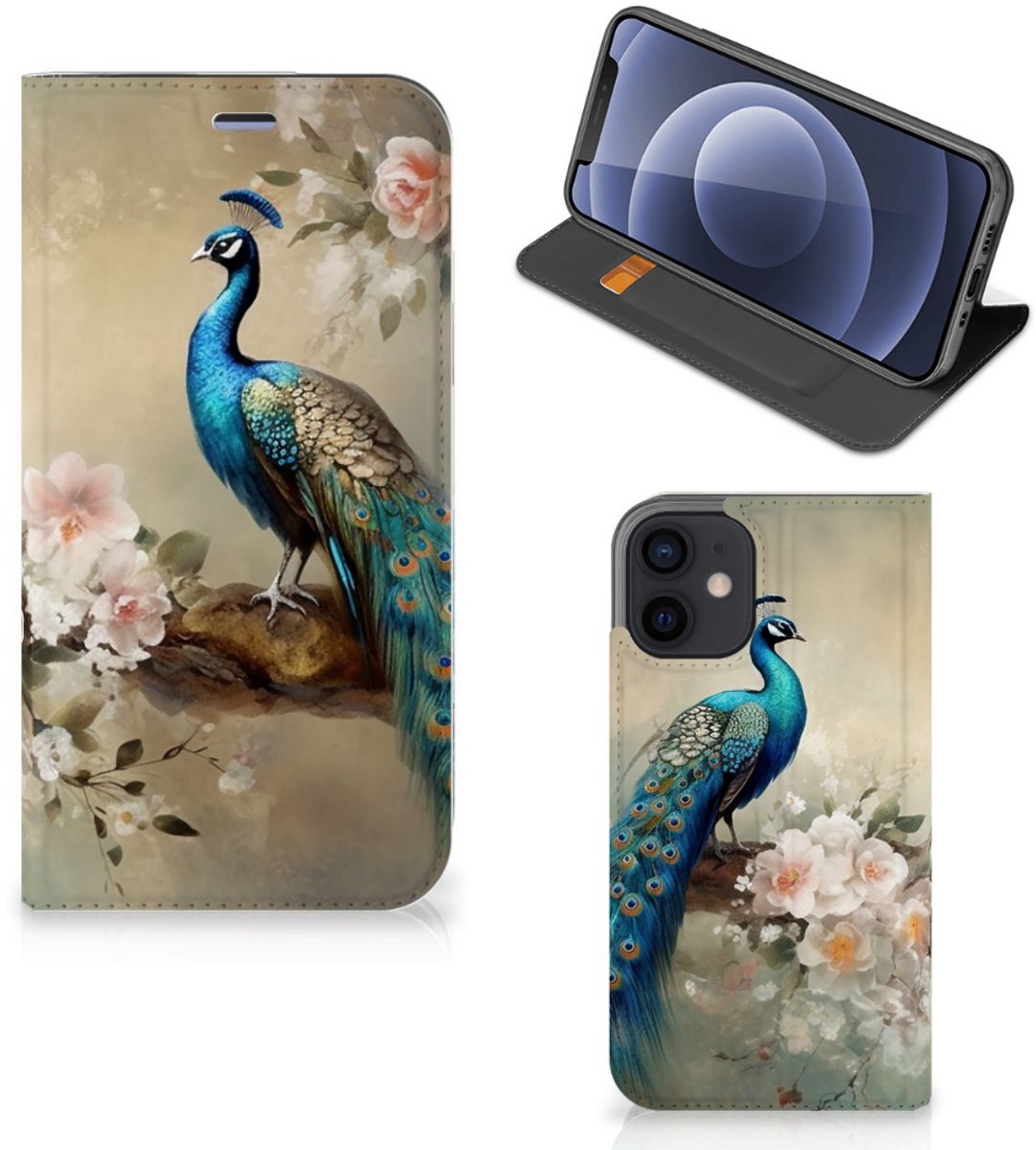 Hoesje maken voor iPhone 12 Mini Vintage Pauwen