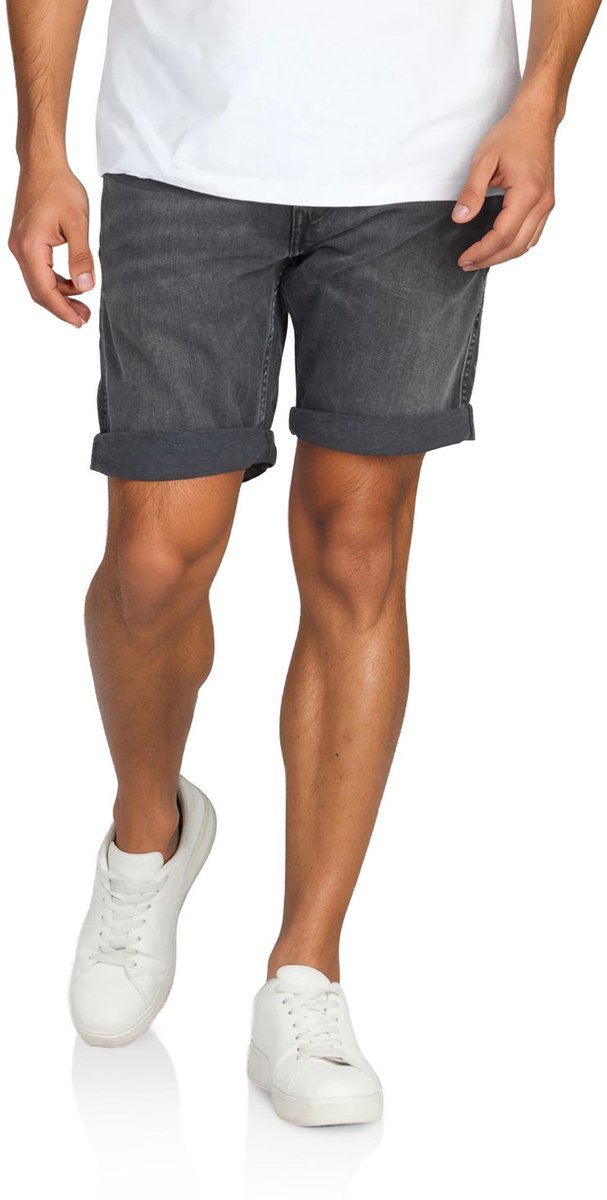 Replay Heren Short Broeken New Anbass slim Fit Zwart Volwassenen Denim Jeans Shorts met Stretch