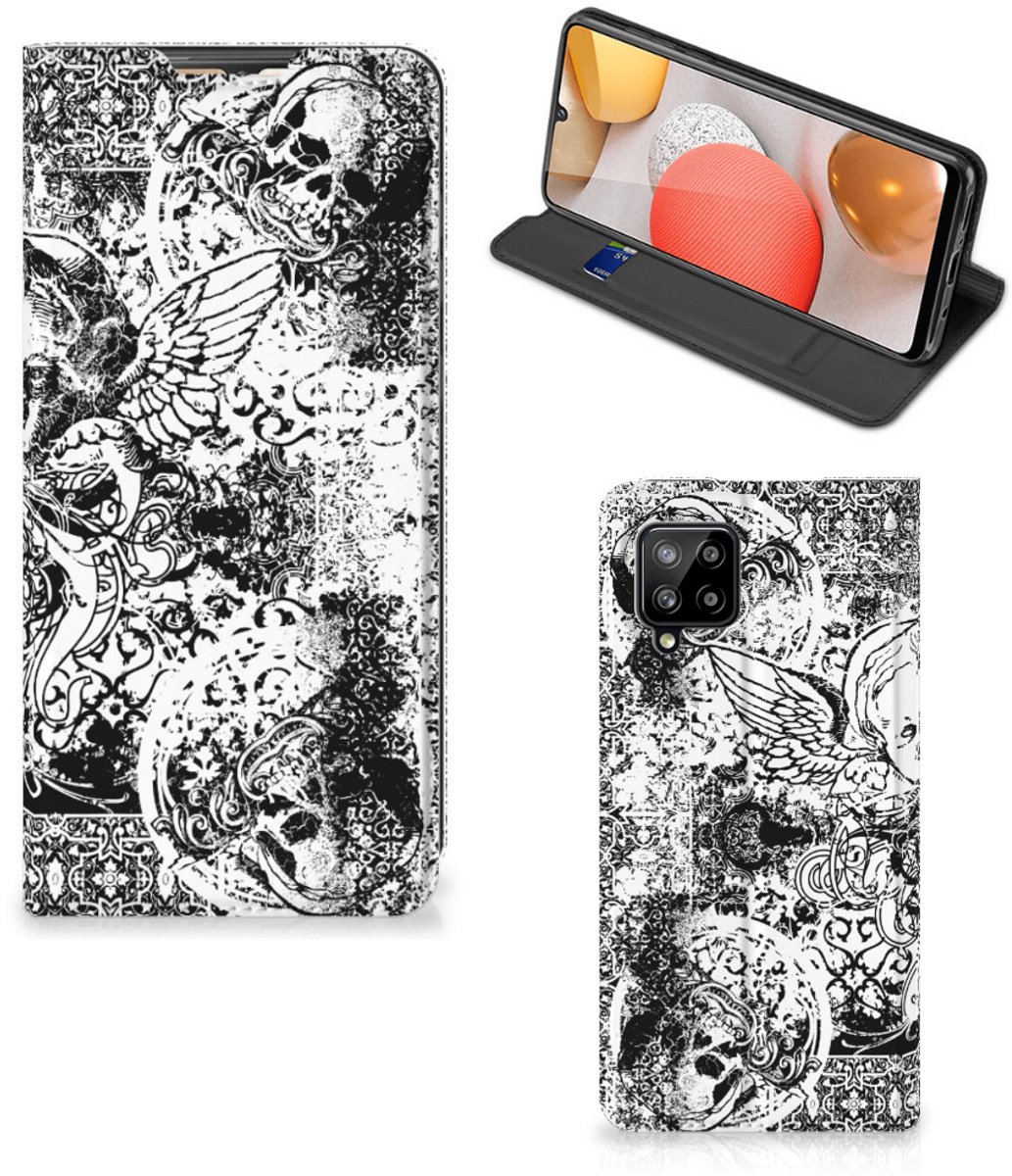 Mobiel BookCase Samsung Galaxy A42 Skulls Angel