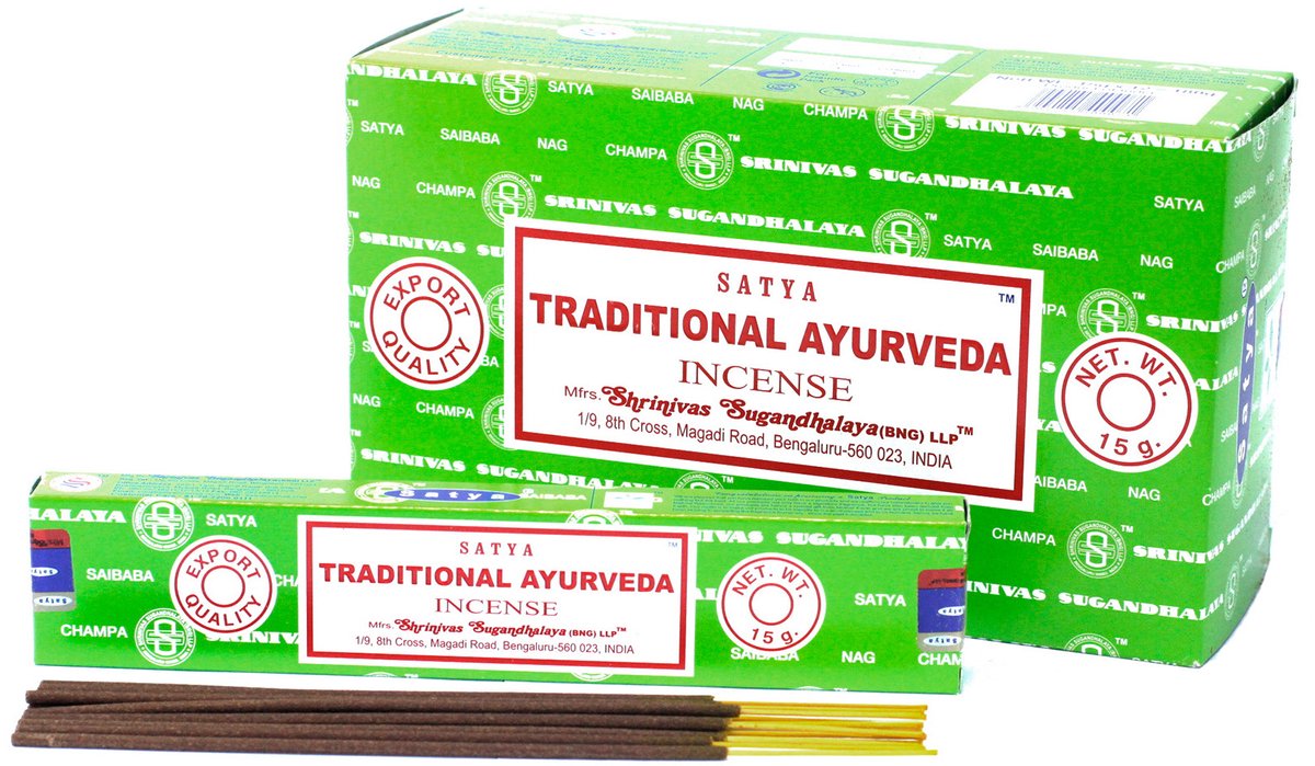 Satya - traditional ayurveda - wierookstokjes - doos van 12 stuks x 15 gram