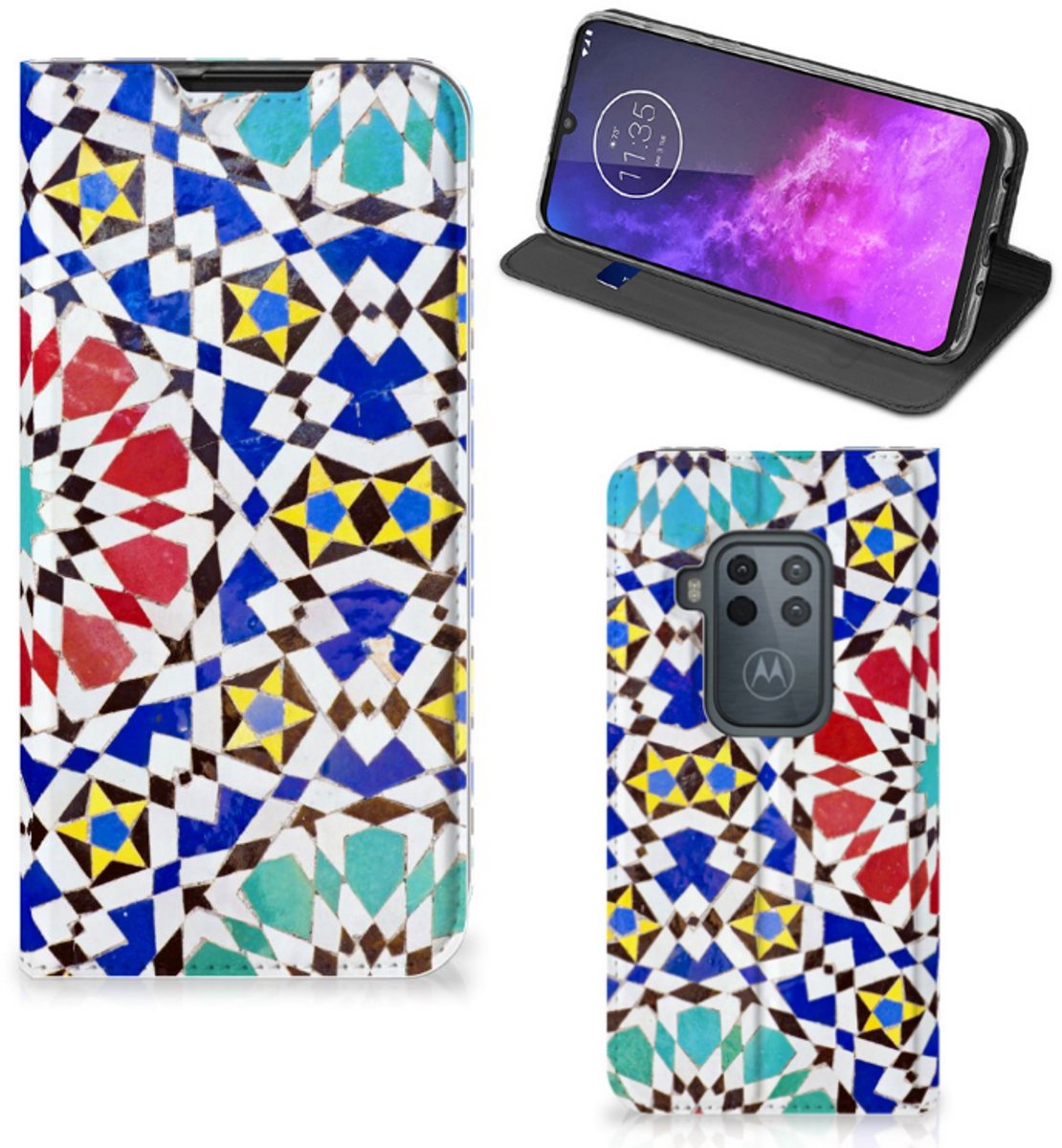 Motorola One Zoom Standcase Mozaïek