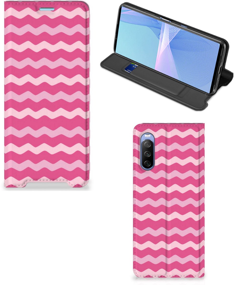 Sony Xperia 10 III Hoesje met Magneet Waves Pink