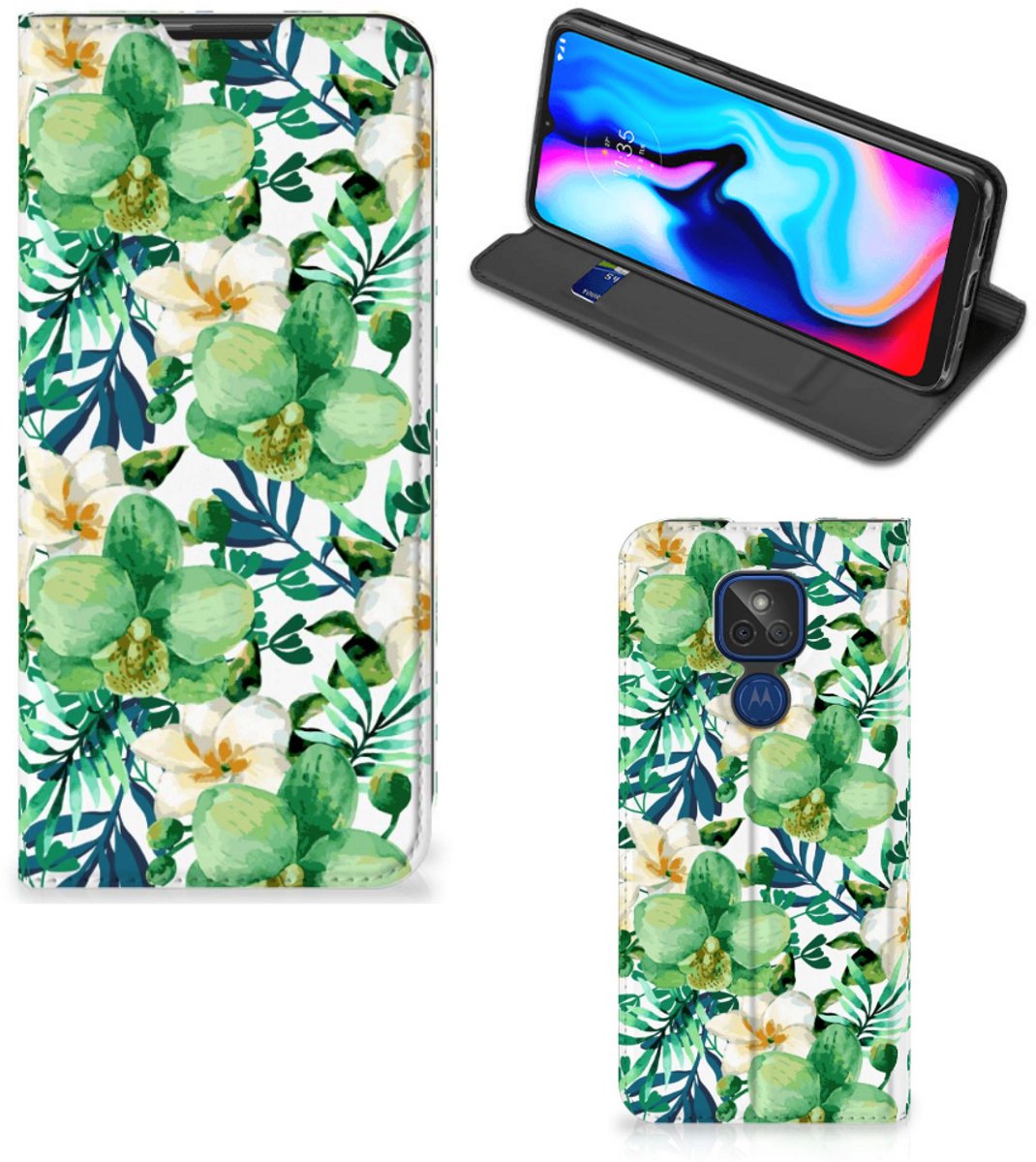 Motorola Moto G9 Play Smart Cover Orchidee Groen
