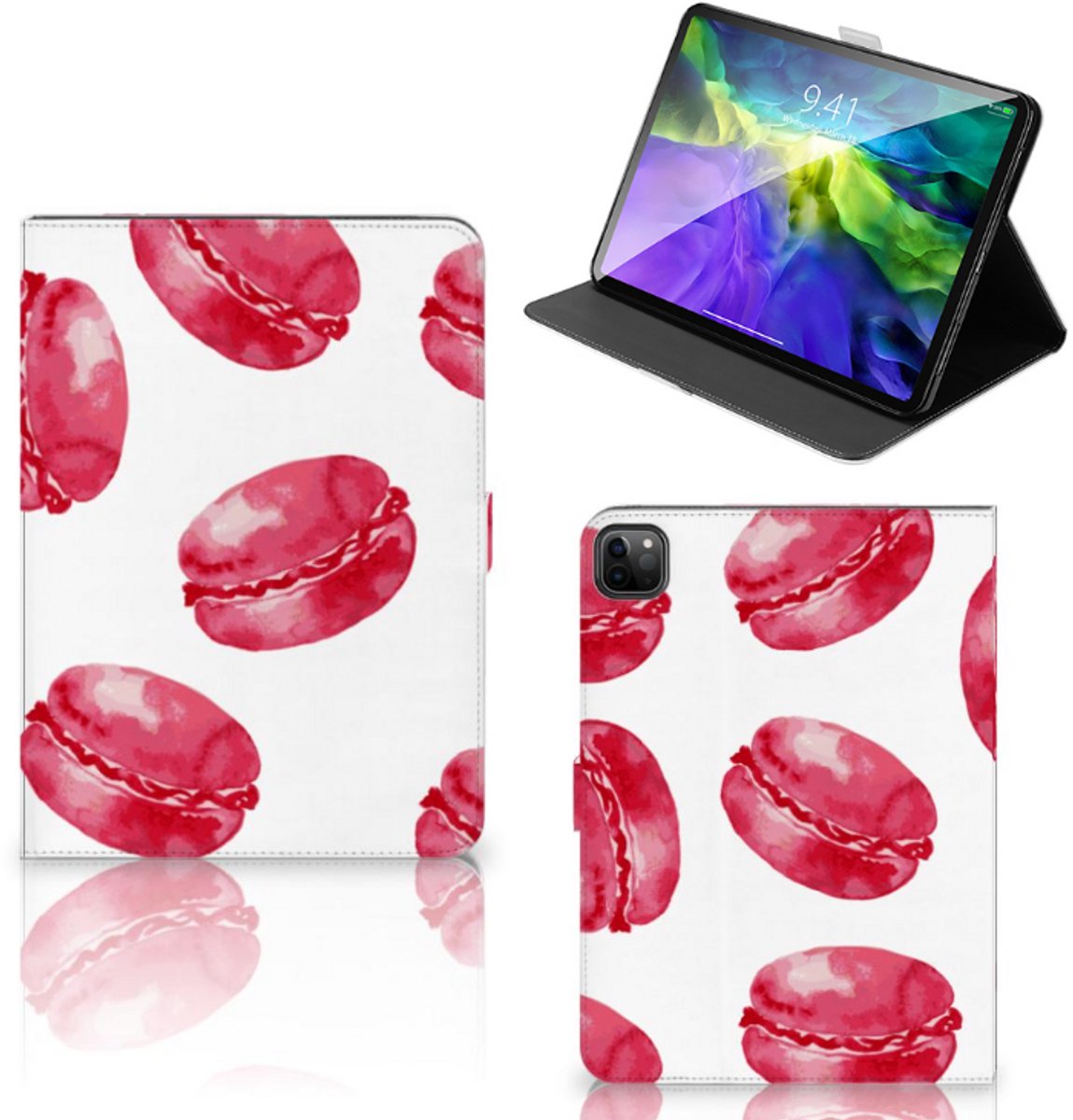 iPad Pro 11 2020/2021/2022 Tablet Stand Case Pink Macarons