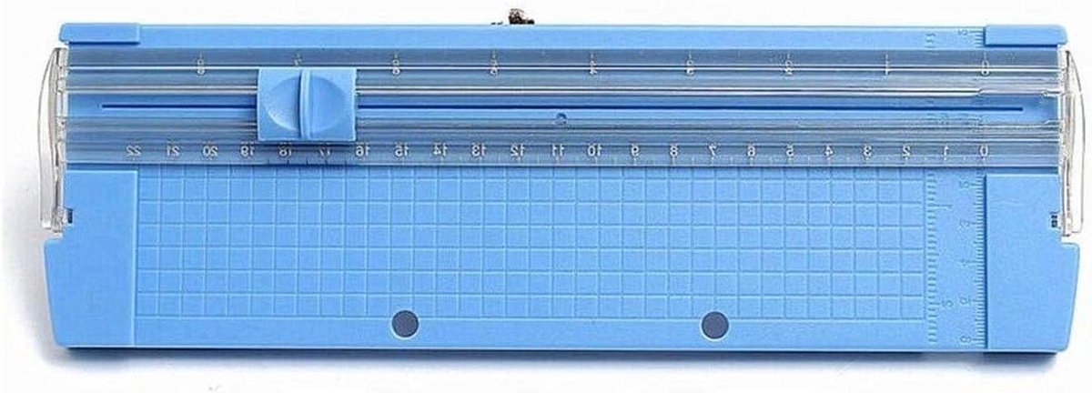 Papier Snijder - Papier Trimmer - Rechte Lijnen Snijden - Vinger Bescherming - A5 formaat - Blauw