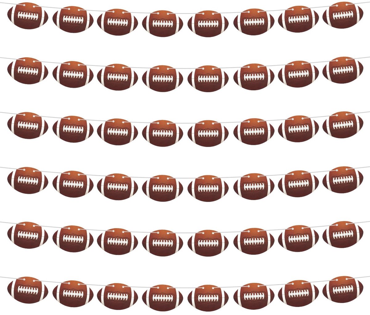 Dailygoods- Voetbalbanner 6 Stuks - Voetbal Decoratie - Sport Thema Decoratie - Verjaardagsfeest Benodigdheden - Papier - 12x8cm - Voetbaldecoratie