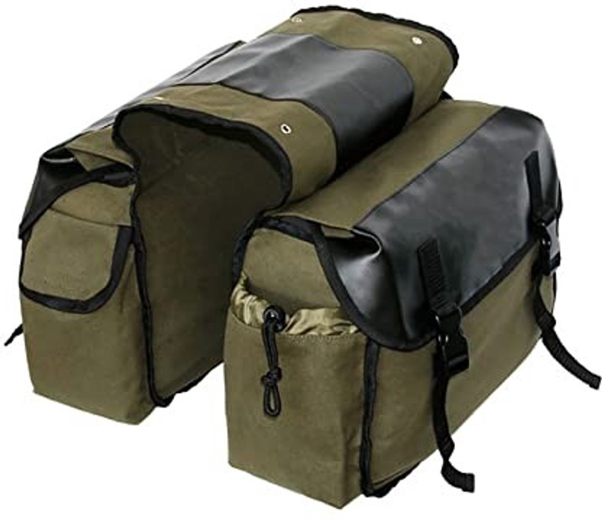 Dailygoods- Fietstas Grote Capaciteit - Dubbele Fietstas - Robuuste Constructie - Duurzaam Canvas - Waterdicht - Ideaal voor Achterbank - Fiets-zijtassen