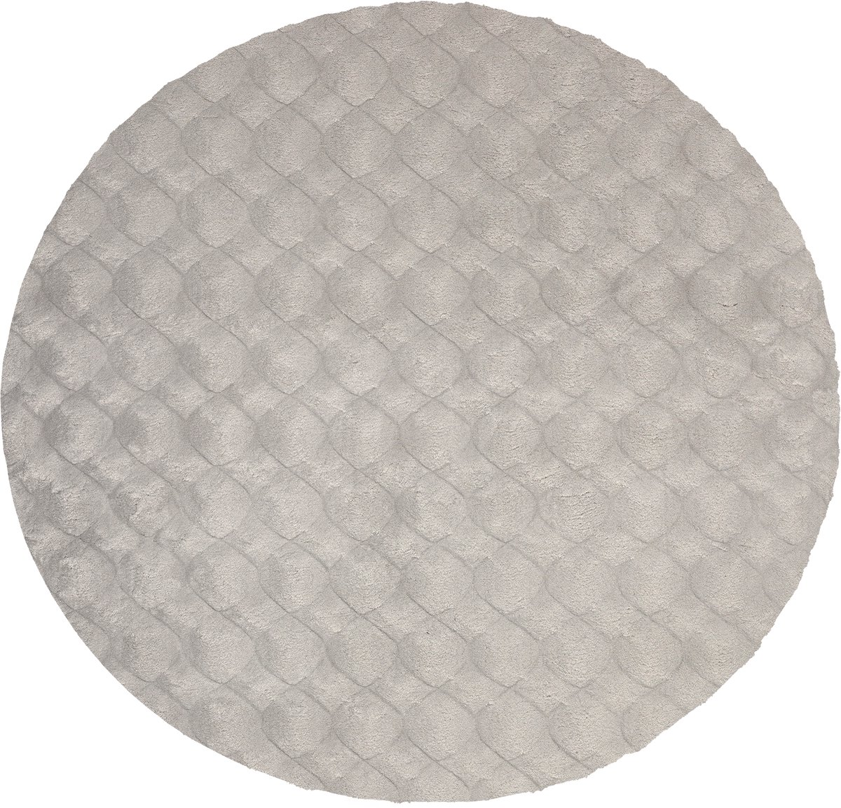 Rond vloerkleed Diamond Cut 800 grijs – Ø 200 cm – 100% polyester, machinegeweven