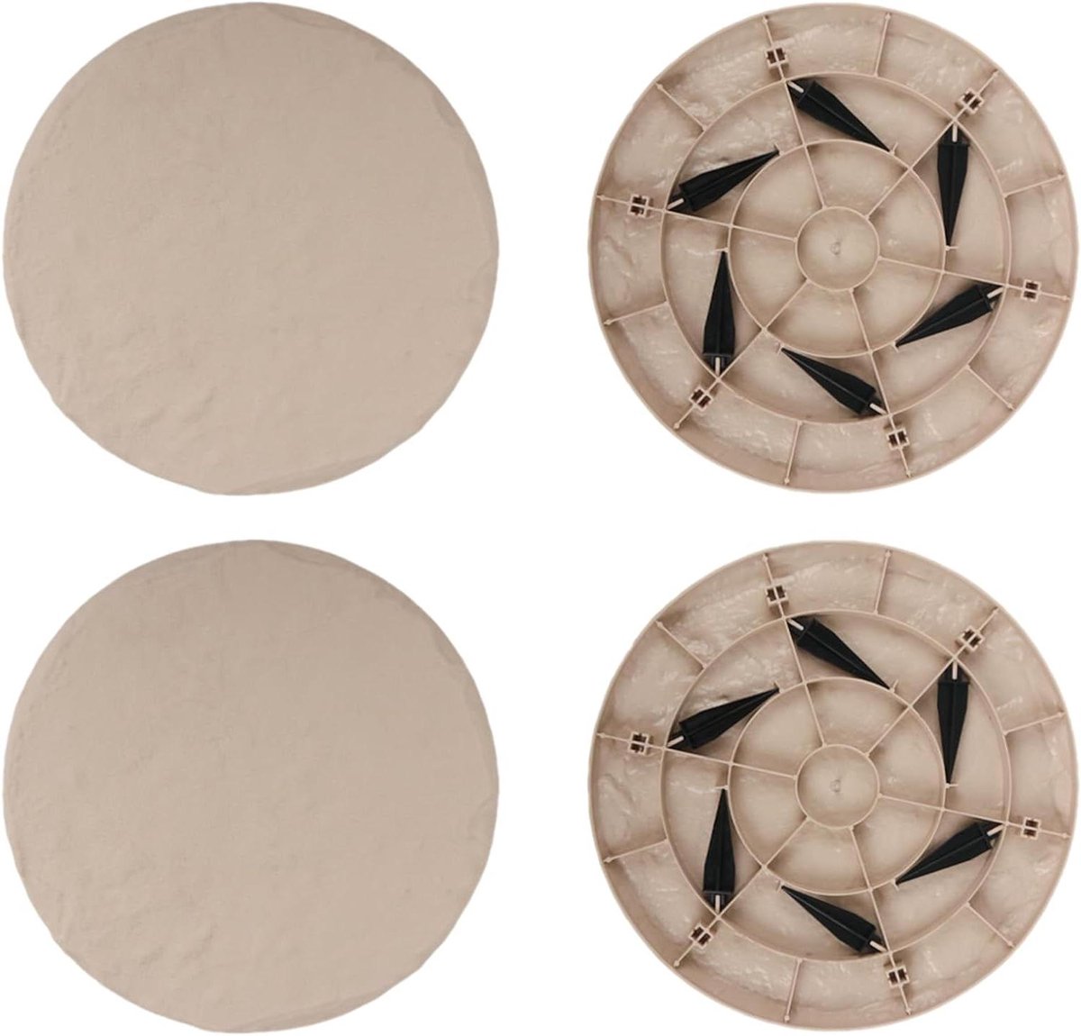 Tuinstapstenen 4 stuks - Tuinpad stenen - Pad aanleggen - Natuurlijke textuur - 40 Centimeter dik - Beige