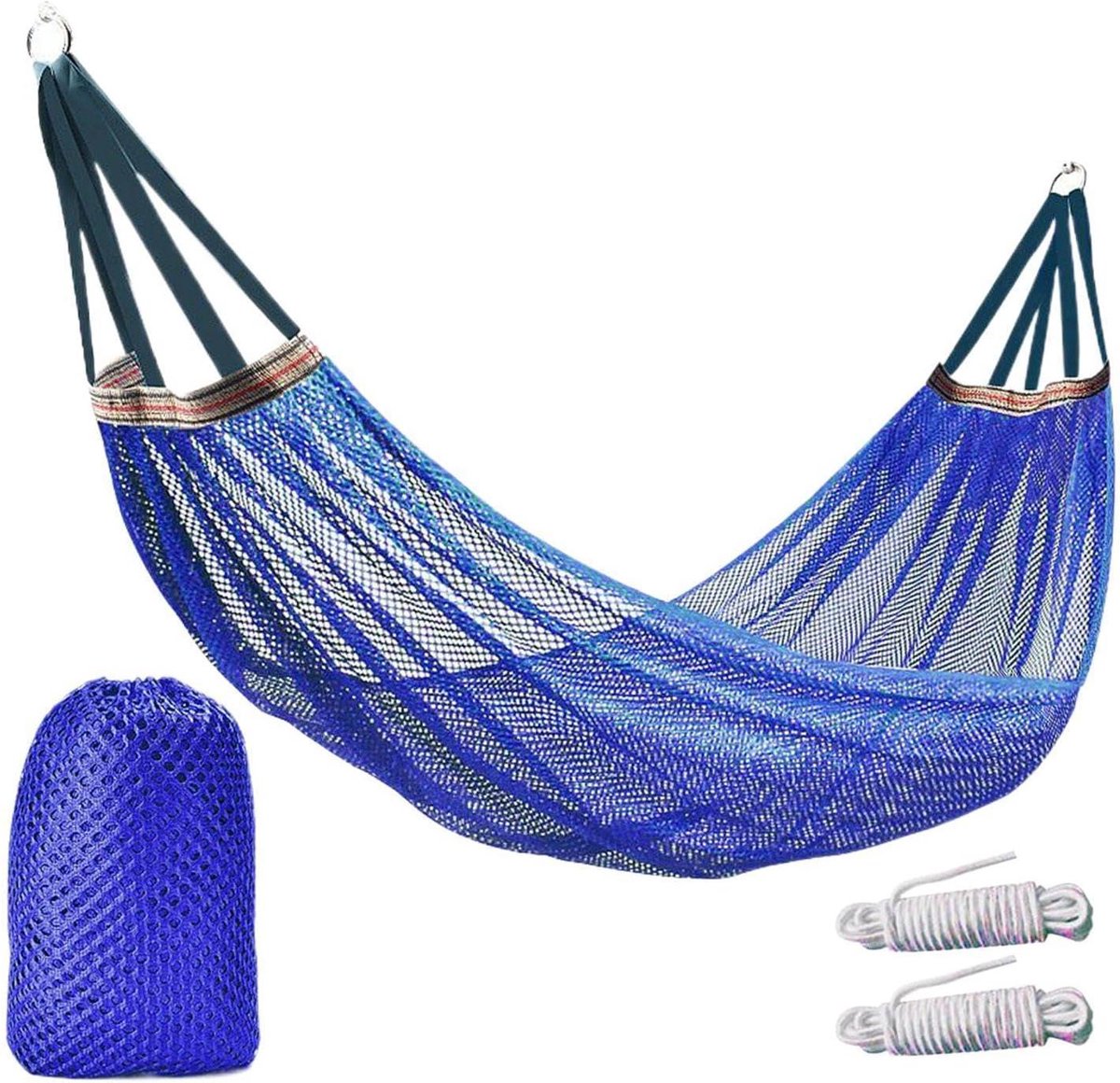 Generisch Campinghangmat, stof, 260 x 130 cm, parachute-hangmat, licht draagbaar, buitenterras, ontspanning, tuin, wandelen, reizen, balkon, vakantie, rugzakreizen