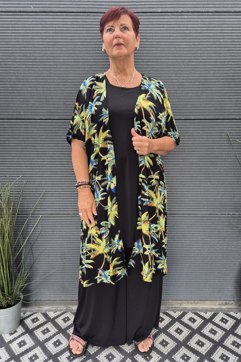Bagoes kimono lang palmboom print