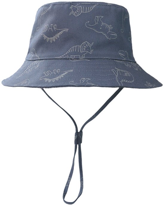 Opvouwbare zonnehoed met UPF 50+ voor baby's en peuters, strandpet met brede rand en UV-bescherming, lichtgewicht en ademende outdoorhoed voor kinderen, ideaal voor op reis of in de zomer, Donkergrijs,48cm