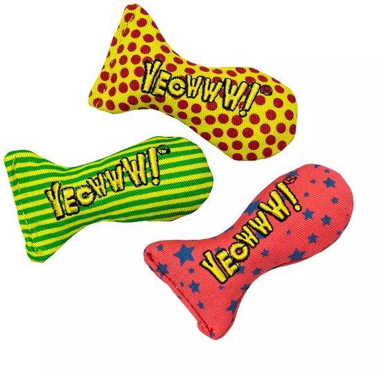 Yeowww! Stinkies Catnip Sardines Trio - Kattenspeelgoed - Yeowww Stinkies - kattenspeelgoed vis