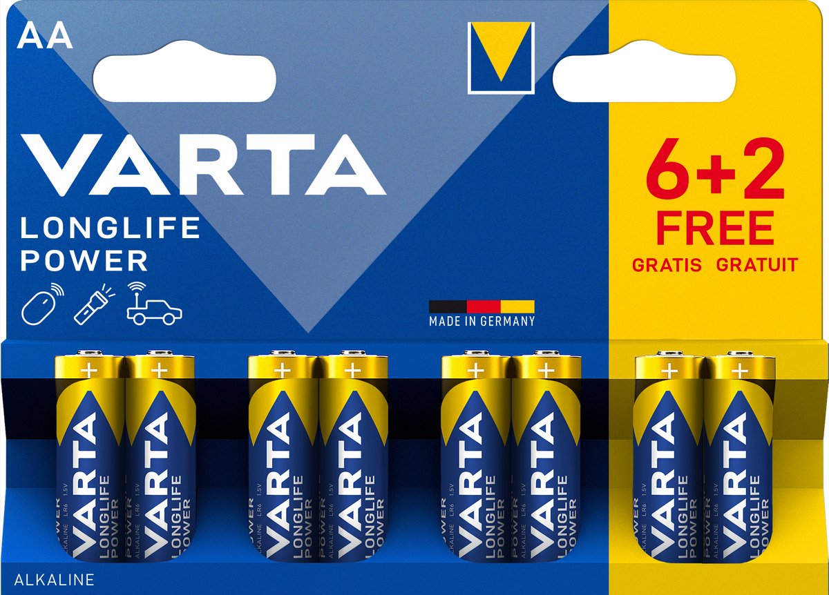 Varta AA High Energy Batterijen - 8 stuks