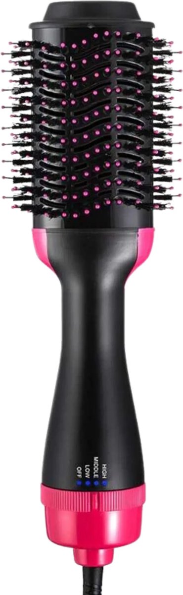 Föhnkam en volumestyler | 3-in-1 ionische anti-frizz föhnstyler | Professioneel stylingapparaat voor föhnen (zwart)