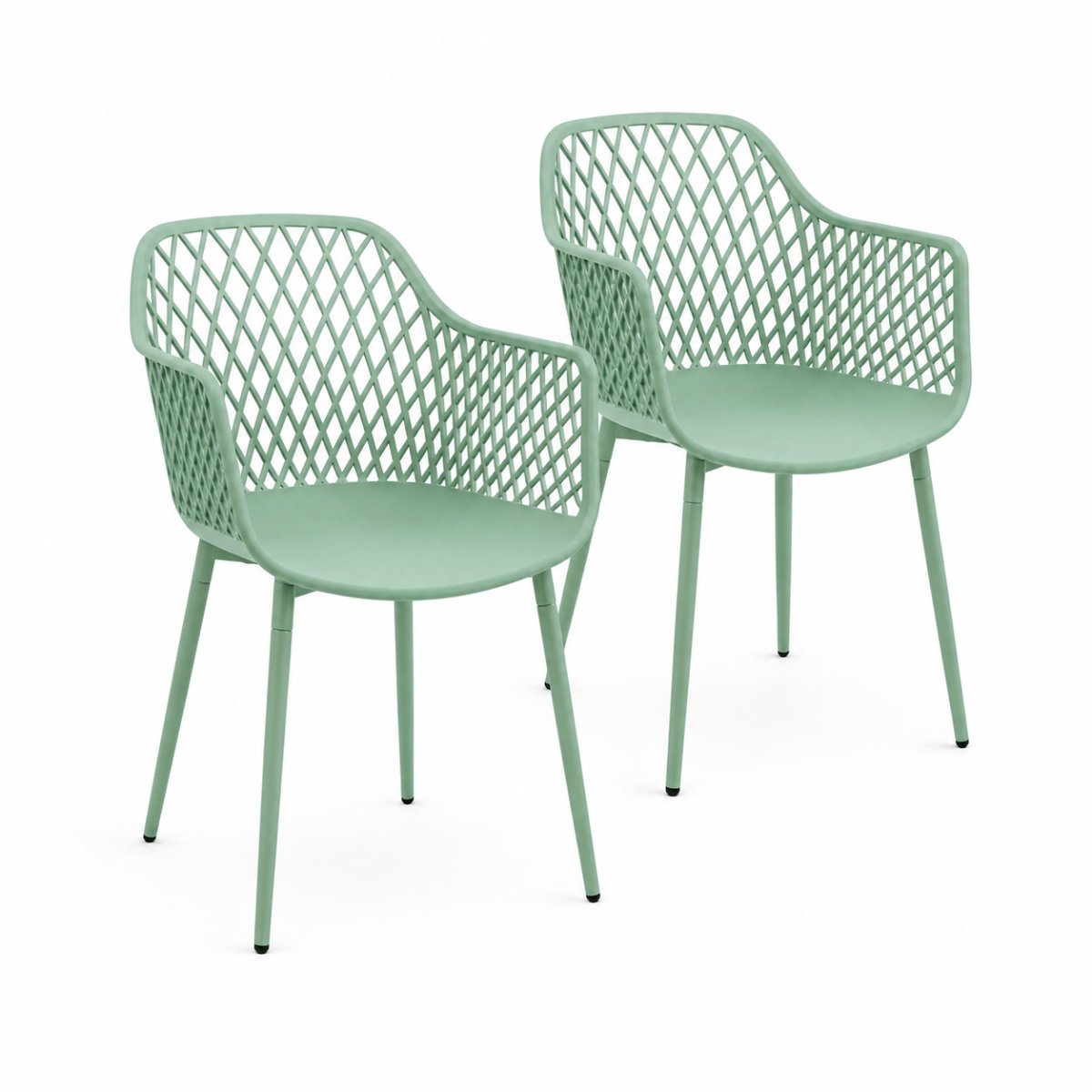 DS4U® - Niall tuinstoel - Set van 2 - Groen - Kunststof - Kuipstoel
