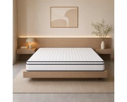 Matras 140x200 cm 25 cm hoog met pocketveren, hybride en medium hard